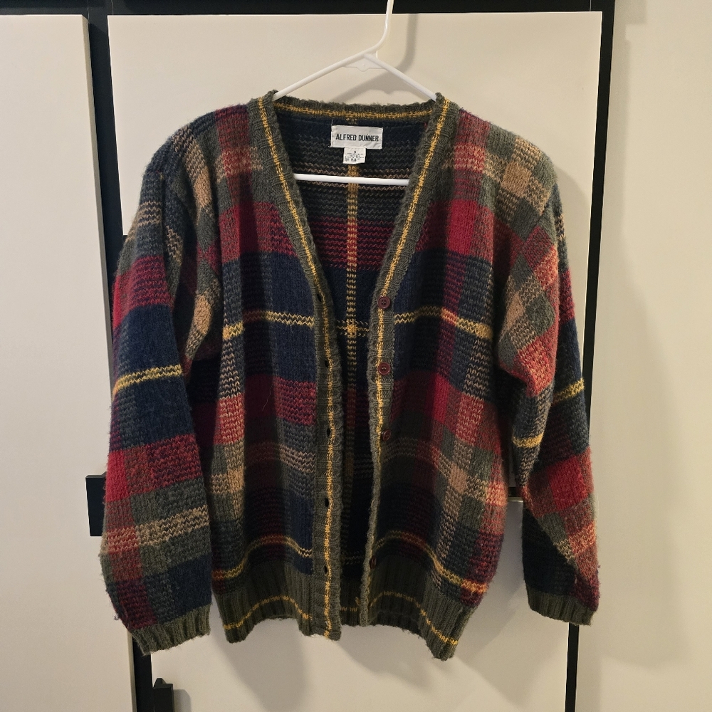 Alfred Dunner Navy and Gold Striped Sweater